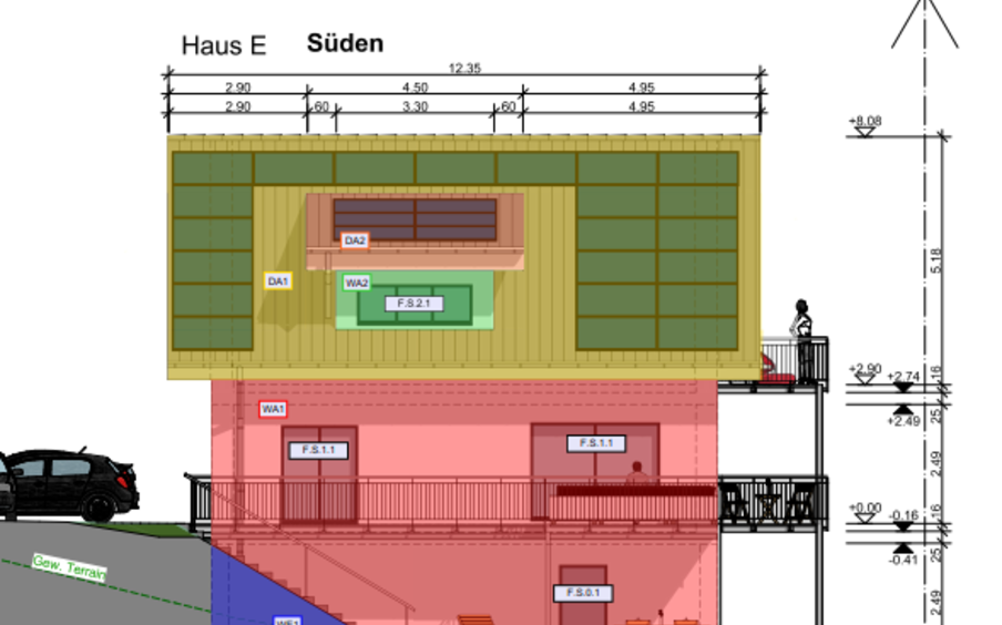 Ausschnitt Energienachweis-Dossier: Ansicht Süd Ausschnitt Energienachweis-Dossier: Ansicht Süd